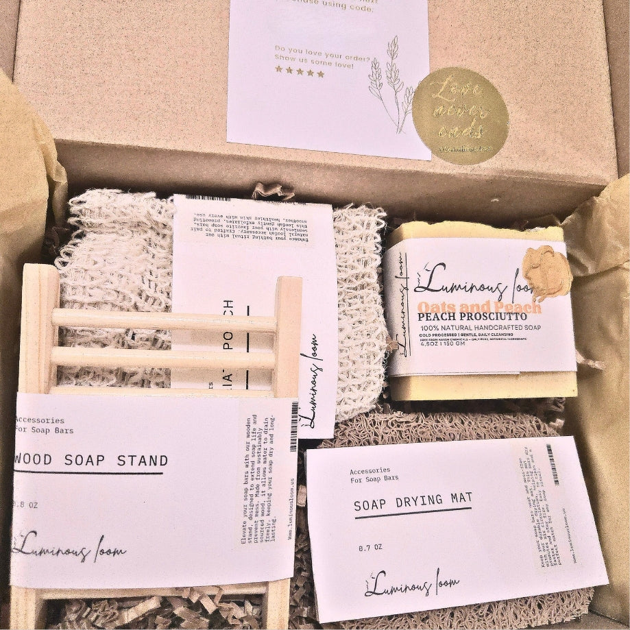 Oats & Peach Scrub Club Bundle – Gentle Exfoliating Soap Set for Smooth Skin
