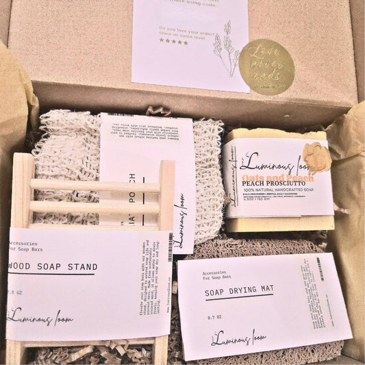 Oats & Peach Scrub Club Bundle – Gentle Exfoliating Soap Set for Smooth Skin