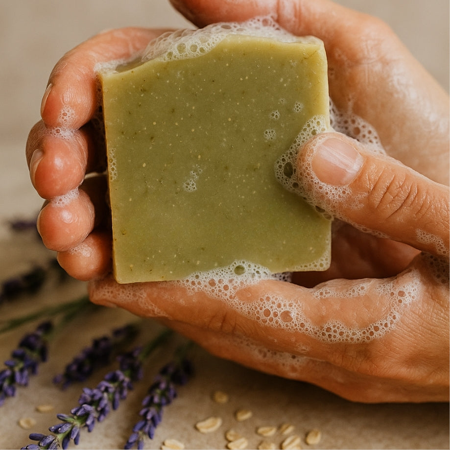 Tranquil Glow Bar – Lavender, Oatmeal & French Green Clay