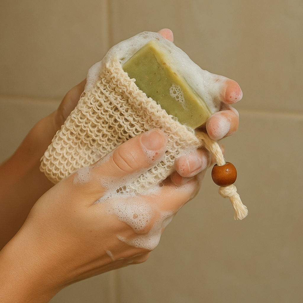Exfoliate Pouch – Natural Fiber Soap Saver and Skin Buffer