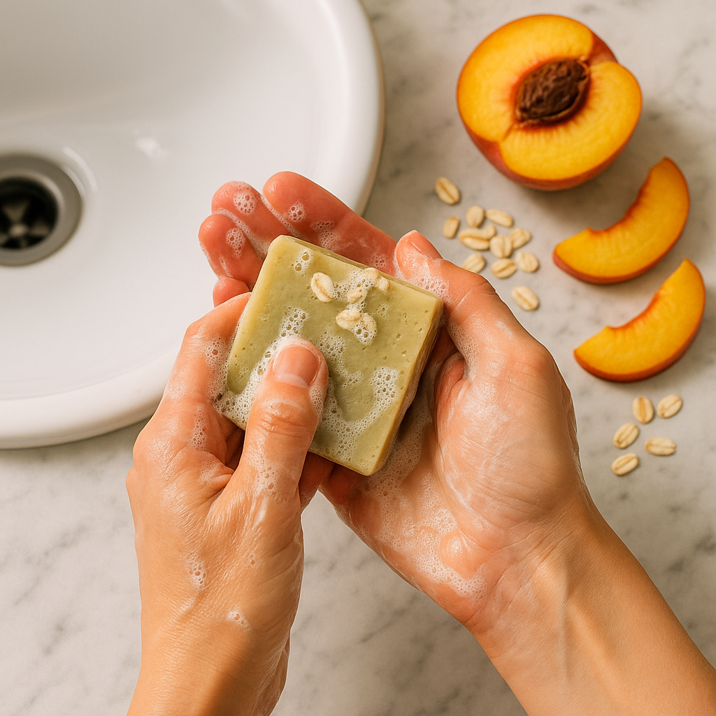 Peach Oat Glow Bar – Oats, Peach scent , jojoba Oil