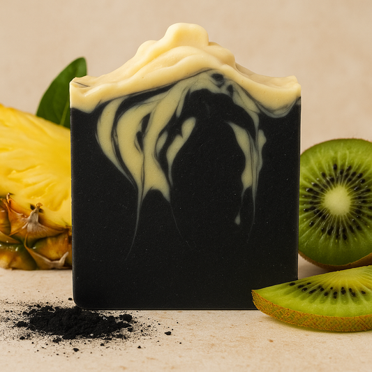 Pineapple Kiwi Exfoliating Bar – Coconut Charcoal & Shea